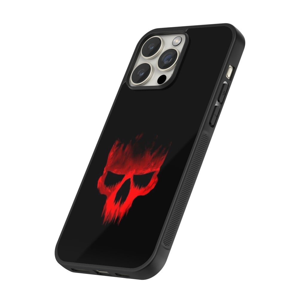 Coque iPhone 12 Pro Max - Silicone rigide noir Halloween 2023 scary skull