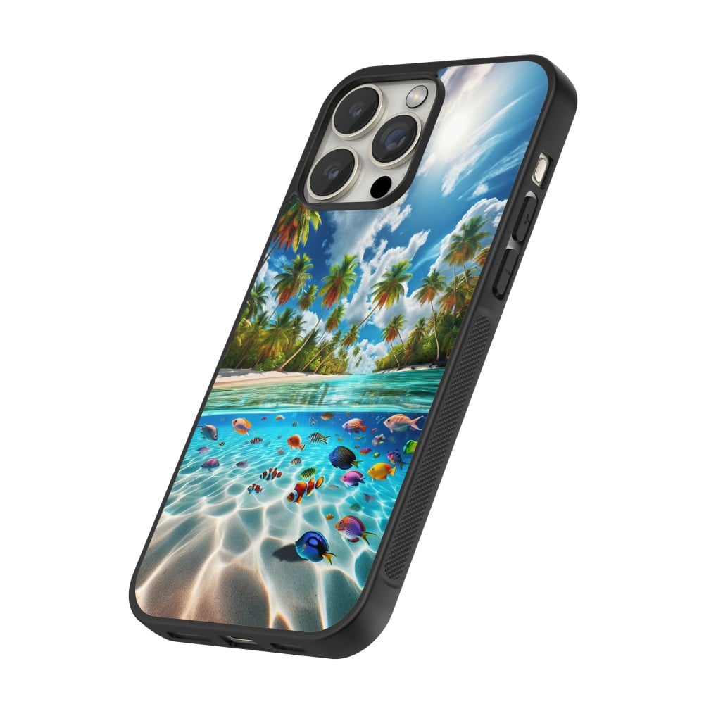 Coque iPhone 12 Pro Max - Silicone rigide noir Plage Paradis