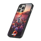 Coque iPhone 12 Pro Max - Silicone rigide noir Renard pourpre au crépuscule