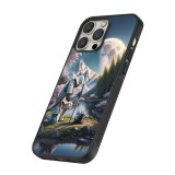 Coque iPhone 12 Pro Max - Silicone rigide noir Samurai Katana Lune