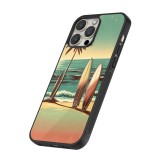 Coque iPhone 12 Pro Max - Silicone rigide noir Surf Paradise