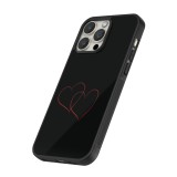 Coque iPhone 12 Pro Max - Silicone rigide noir Valentine 2023 attached heart