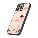 Coque iPhone 13 Pro Max - Silicone rigide noir Champagne Pouring Pink