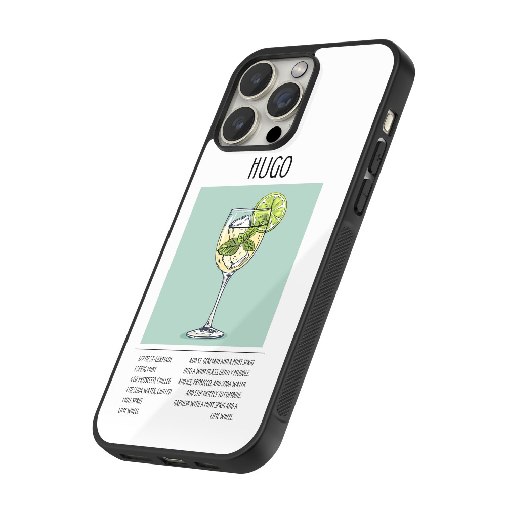 Coque iPhone 13 Pro Max - Silicone rigide noir Cocktail recette Hugo