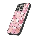 Coque iPhone 13 Pro Max - Silicone rigide noir Easter 2023 pink hearts