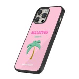 Coque iPhone 13 Pro Max - Silicone rigide noir Pop Summer Destination Maldives