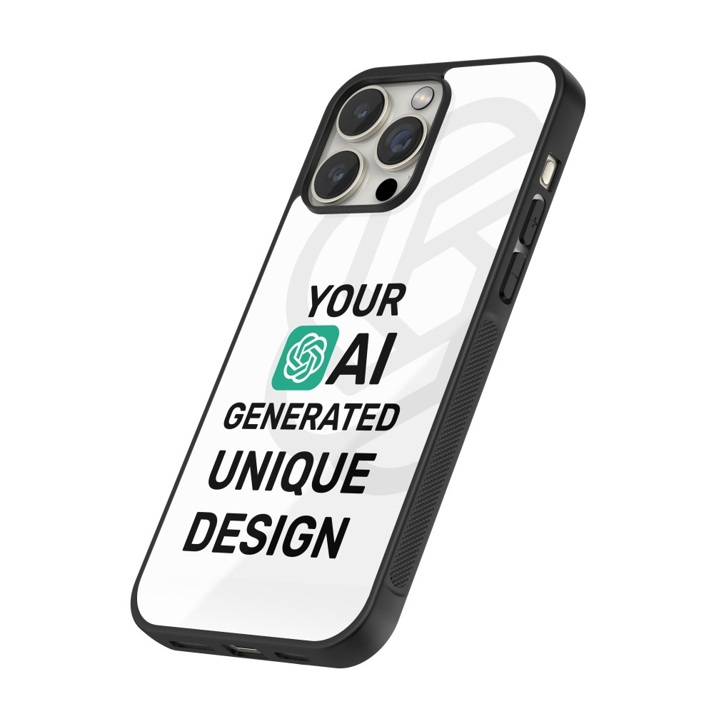 Coque iPhone 13 Pro - Silicone rigide noir 100% unique générée par intelligence artificielle (AI) avec vos idées