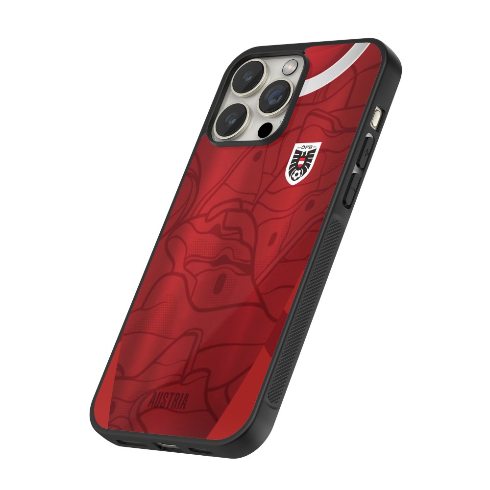 iPhone 13 Pro Case Hülle - Silikon schwarz Austria personalisierbares Fussballtrikot