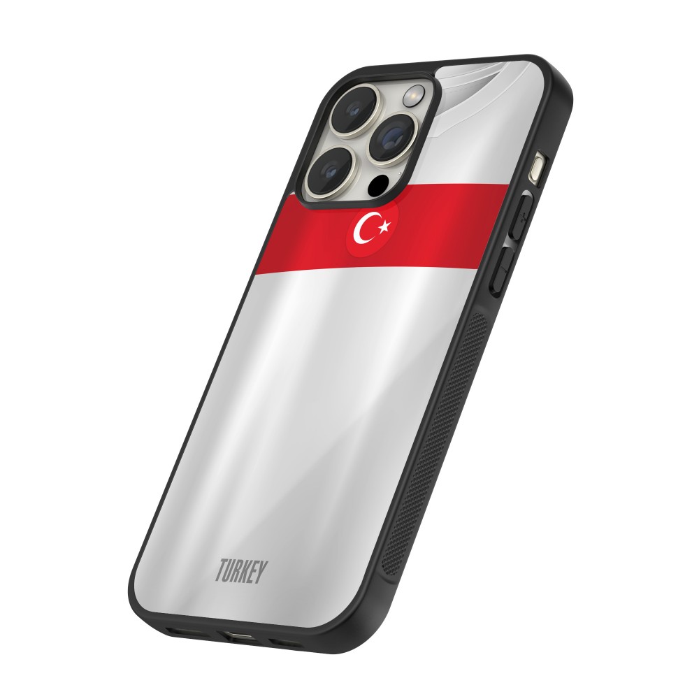 Coque iPhone 13 Pro - Silicone rigide noir Maillot de football Turquie personnalisable