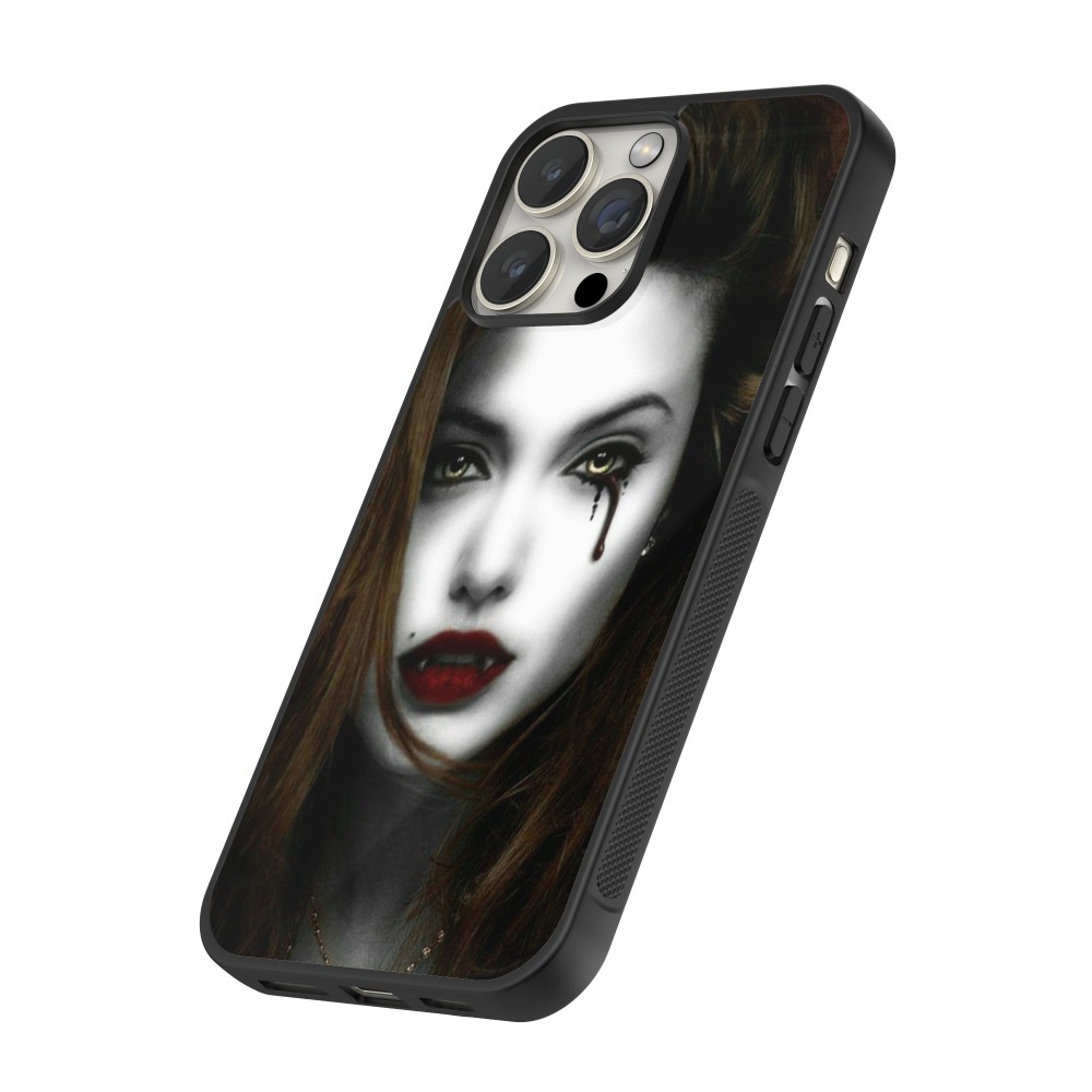 Coque iPhone 13 Pro - Silicone rigide noir Halloween 2023 gothic vampire