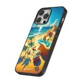 Coque iPhone 13 Pro - Silicone rigide noir Sunset Breeze