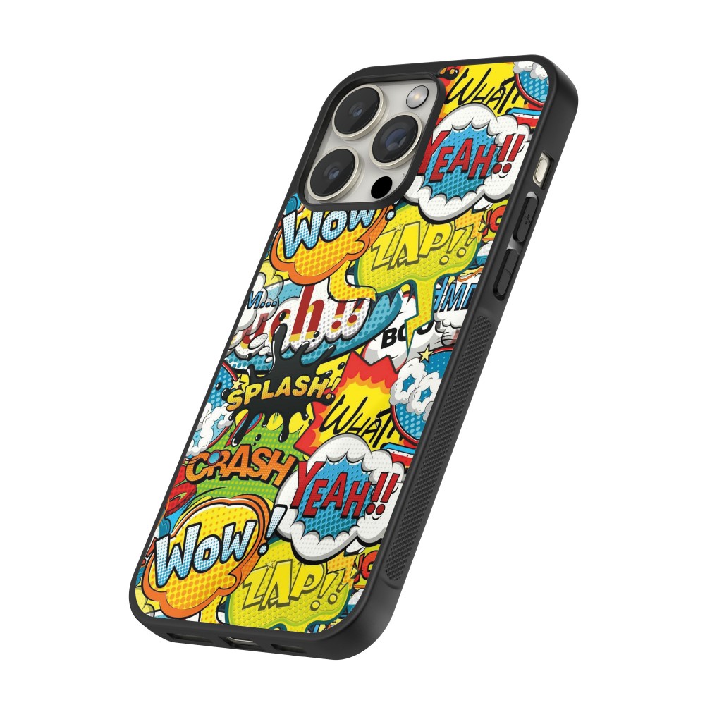 Coque iPhone 14 Pro Max - Silicone rigide noir Cartoons slogans