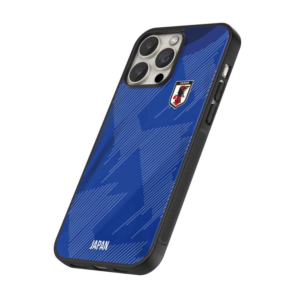 Coque iPhone 14 Pro Max - Silicone rigide noir Maillot de football Japon 2022 personnalisable