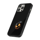 Coque iPhone 14 Pro Max - Silicone rigide noir Halloween 2023 discreet pumpkin