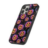 Coque iPhone 14 Pro Max - Silicone rigide noir Halloween 2024 rainbow pumpkins