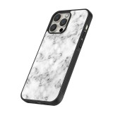 Coque iPhone 14 Pro Max - Silicone rigide noir Marble 01