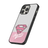 Coque iPhone 14 Pro Max - Silicone rigide noir Mom 2024 Super hero maman