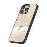 Coque iPhone 14 Pro Max - Silicone rigide noir Noël 2023 Minimalist Santa