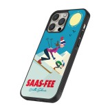 Coque iPhone 14 Pro - Silicone rigide noir Saas-Fee Ski Downhill