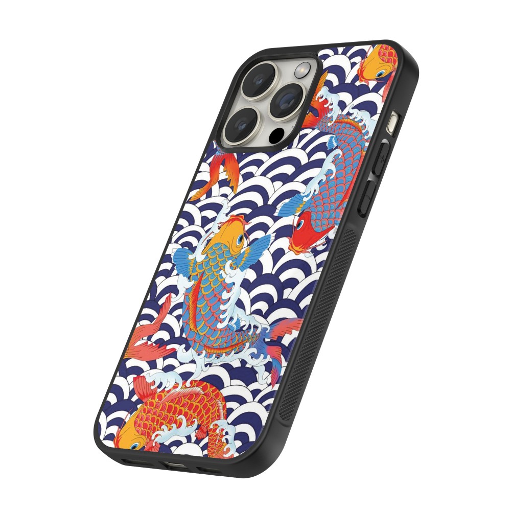 Coque iPhone 15 Pro Max - Silicone rigide noir Easter 2023 japanese fish