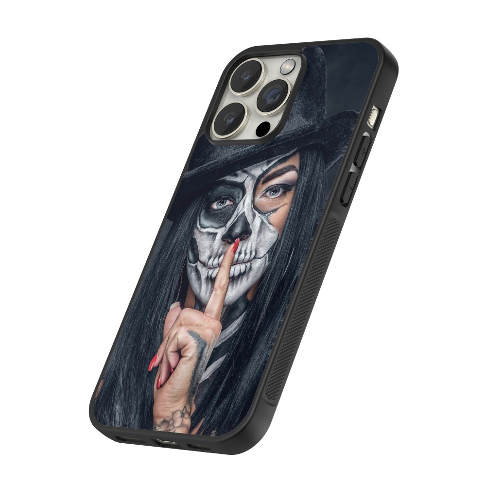 Coque iPhone 15 Pro Max - Silicone rigide noir Halloween 18 19