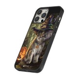 Coque iPhone 15 Pro Max - Silicone rigide noir Halloween 21 Witch cat