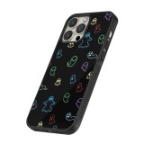 Coque iPhone 15 Pro Max - Silicone rigide noir Halloween 2024 colorful ghosts