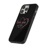 Coque iPhone 15 Pro Max - Silicone rigide noir I love you Mom