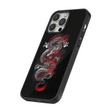 iPhone 15 Pro Max Case Hülle - Silikon schwarz Japanese style Dragon Tattoo Red Black