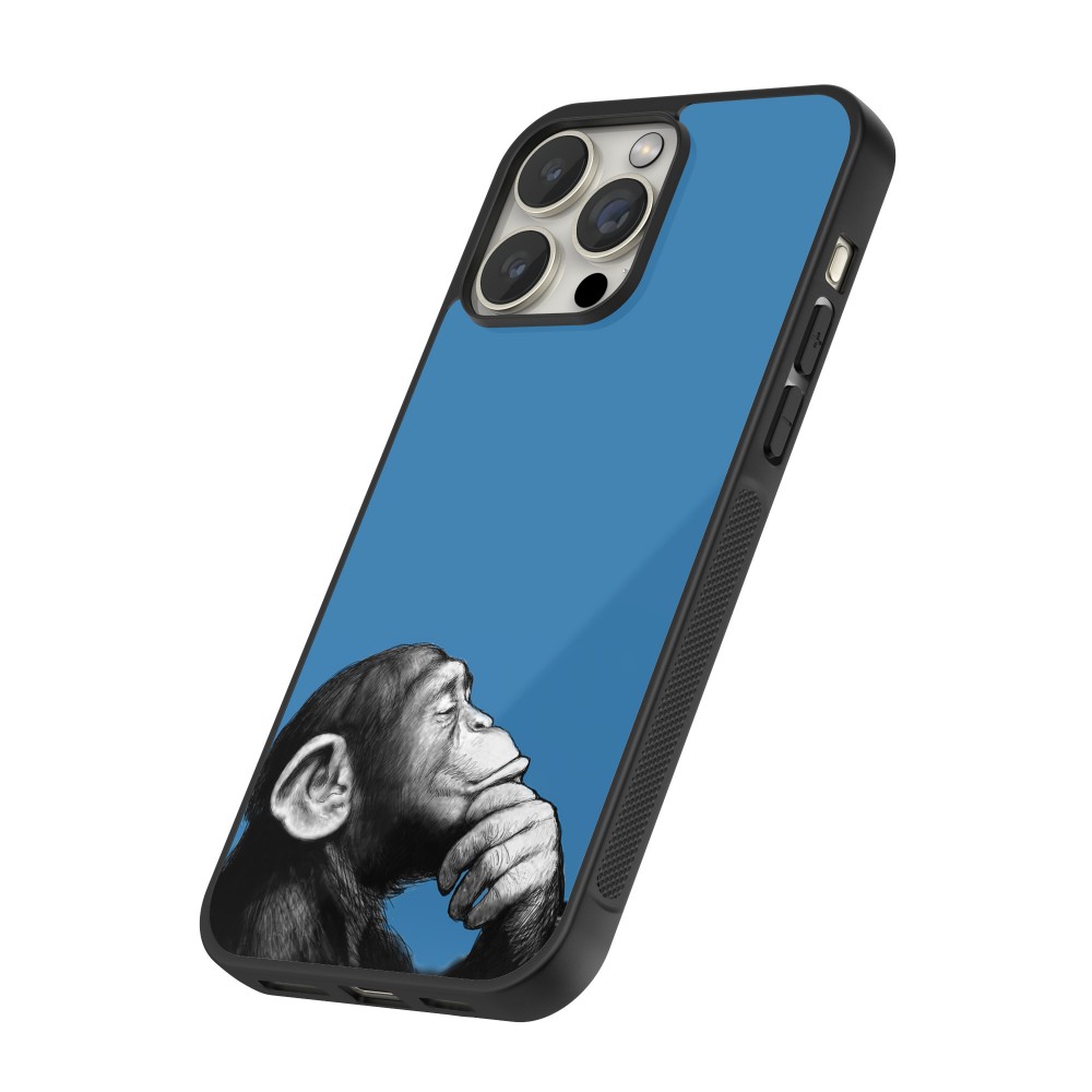 Coque iPhone 15 Pro Max - Silicone rigide noir Monkey Pop Art