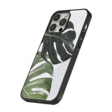 Coque iPhone 15 Pro Max - Silicone rigide noir Monstera Plant