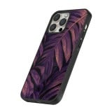 Coque iPhone 15 Pro Max - Silicone rigide noir Purple Light Leaves