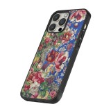 Coque iPhone 15 Pro Max - Silicone rigide noir Vintage Art Flowers