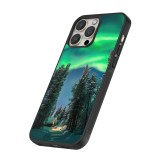 Coque iPhone 15 Pro Max - Silicone rigide noir Winter 22 Northern Lights