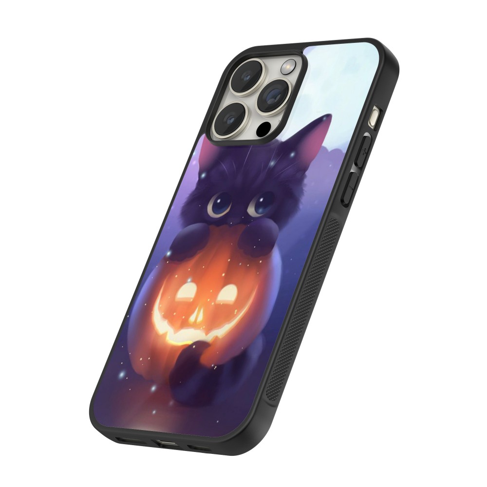 Coque iPhone 15 Pro - Silicone rigide noir Halloween 17 15