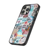 Coque iPhone 15 Pro - Silicone rigide noir Summer 20 collage