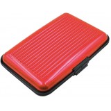 Porte-cartes / Etui en aluminium Protection robuste avec 6 compartiments - Rouge