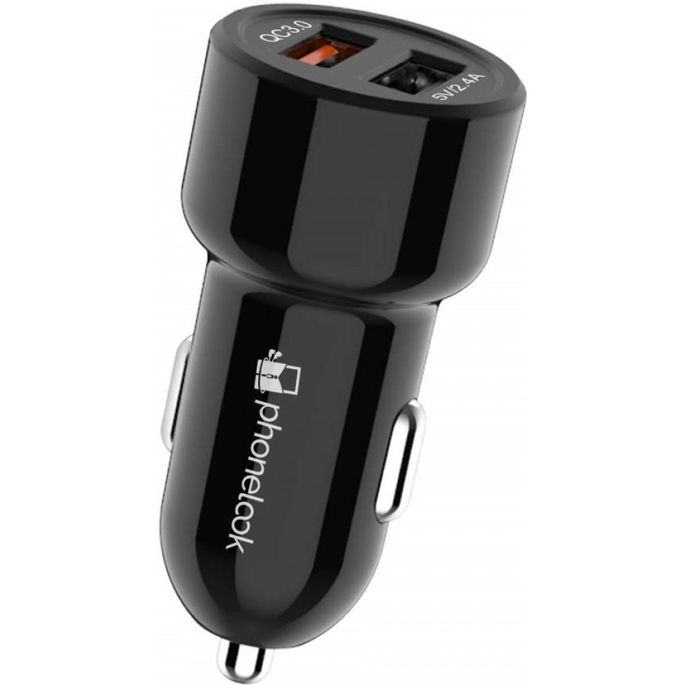 30W universel double USB chargeur allume-cigare de voiture Quick Charge 3.0  PhoneLook - Noir - Acheter sur PhoneLook