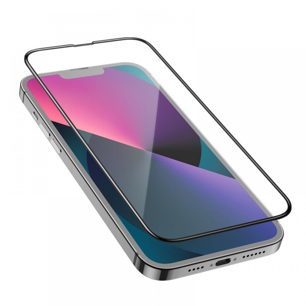 3D Tempered Glass iPhone 16 - Full Screen Display Schutzglas mit schwarzem Rahmen