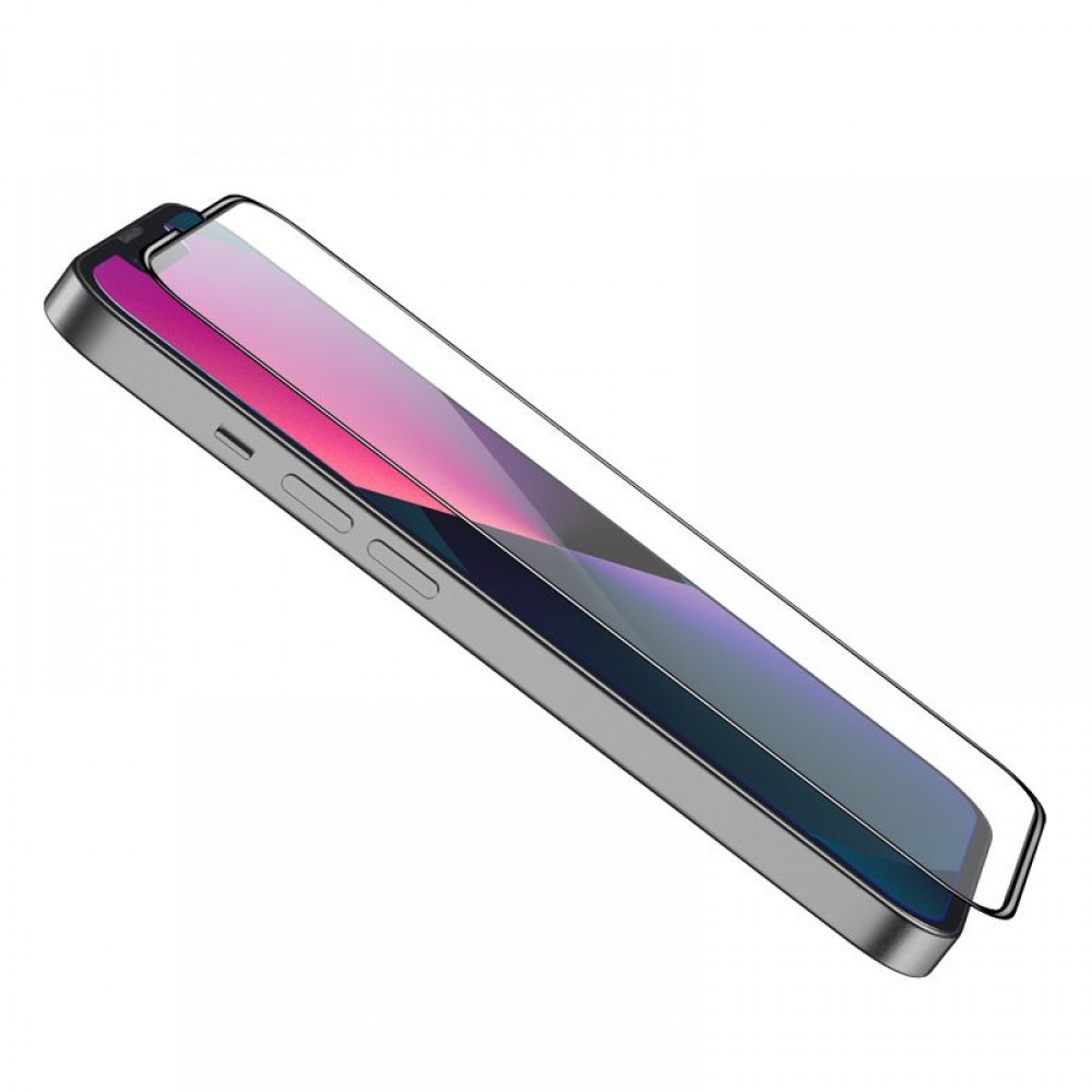 3D Tempered Glass iPhone 16 Pro - Full Screen Display Schutzglas mit schwarzem Rahmen