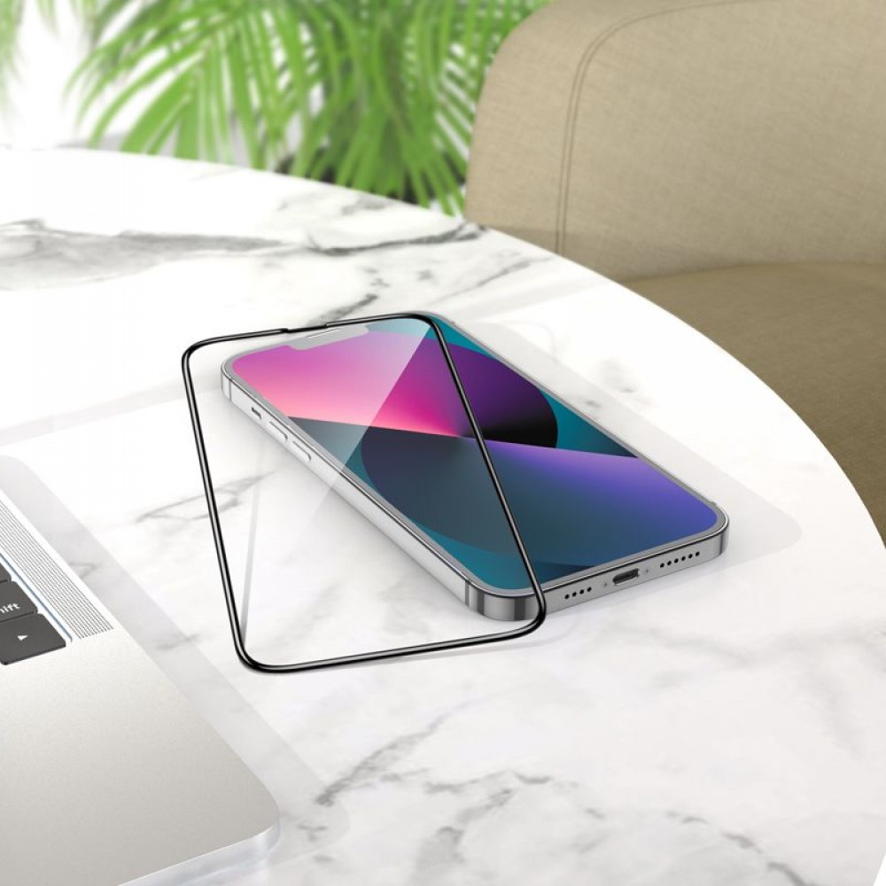 3D Tempered Glass iPhone 16 Pro Max - Vitre de protection d'écran intégrale verre trempé avec bords noirs