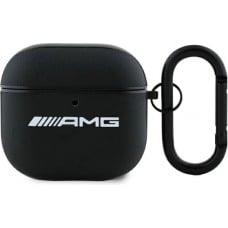 AirPods 4 Case Hülle - AMG Echtes Leder mit integriertem Karabiner - Schwarz