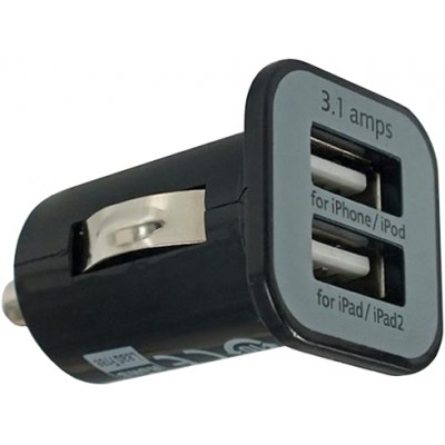 Adaptateur allume-cigare à double prise USB-A / 3.1 ampères