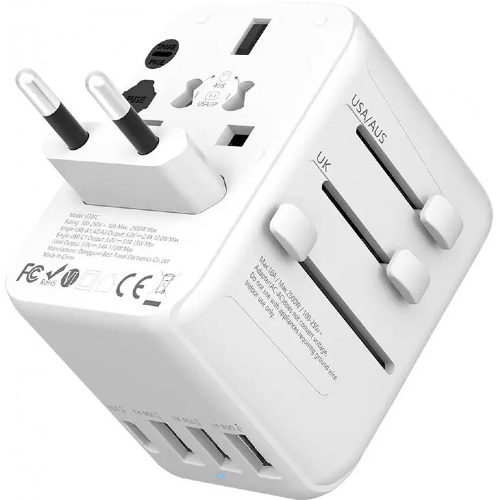 Adaptateur Voyage Universel, Adaptateur Prise Universelle Multi-fonction,  Internationale 200 Pays (france, Usa, Uk Et Australie), All-in-one Travel  Ad