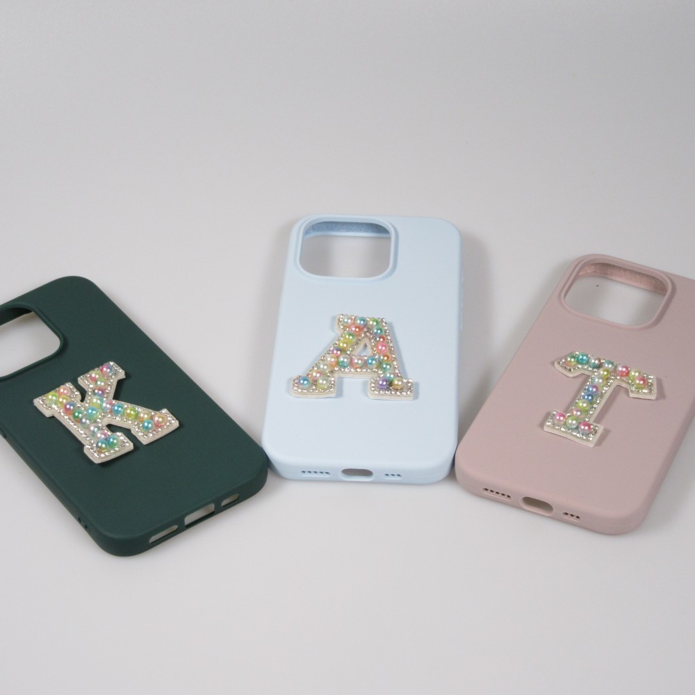 Sticker Aufkleber für Handy/Tablet/Computer 3D Pearls Multifarben - Buchstabe T
