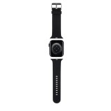 Bracelet Karl Lagerfeld en silicone noir soft touch avec tête de Karl en relief - Noir - Apple Watch 42 mm / 44 mm / 45 mm / 49 mm