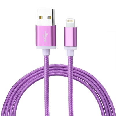 Câble iPhone (1 m) Lightning vers USB-A - Nylon metal - Violet