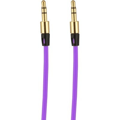 Câble stéréo double connexion AUX 3,5 mm - fiche audio + 1 mètre - Violet