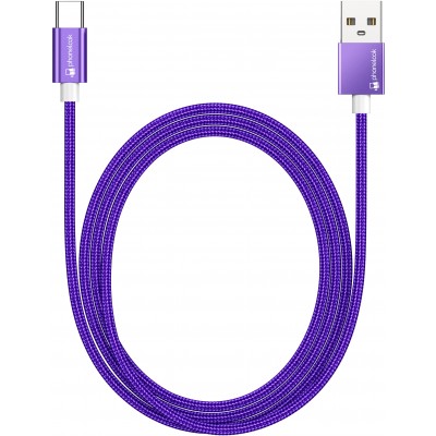 Câble chargeur (1.5 m) USB-A vers USB-C - Nylon PhoneLook - Violet