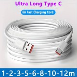 Câble de recharge ultra long USB-A vers USB-C 5 mètres - Blanc